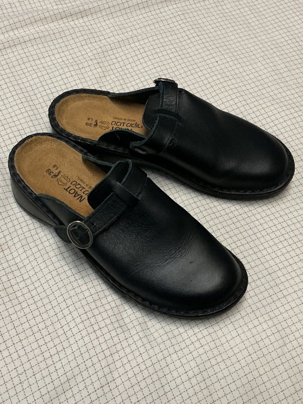 Naot leather clogs Aster black womens 8 EU 39 narrow width